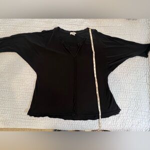 XCVI/Wearables dolman black raw seam tee